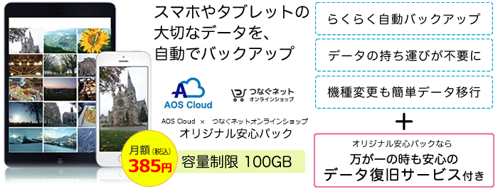 データバックアップ 復旧 安心パック スマホ タブレット版 つなぐネットオンラインショップ